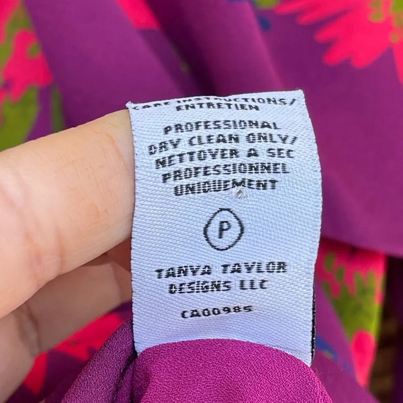 Tanya Taylor Adriene Spaced-Out Floral Cold-Shoulder Silk Blouse size LARGE/4 - Picture 10 of 12